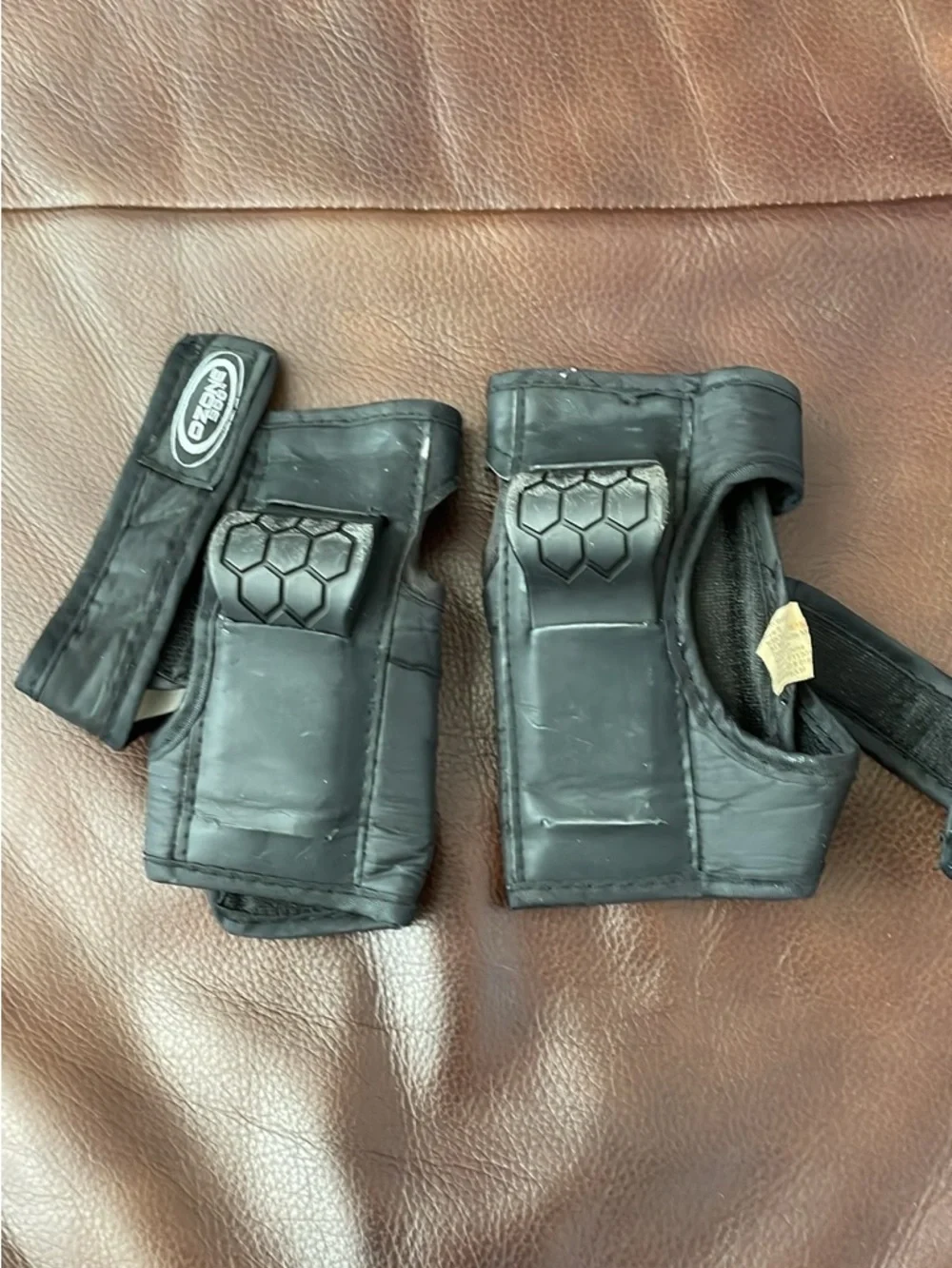 Kids Black Protective Wrist Guards with Velcro Closure